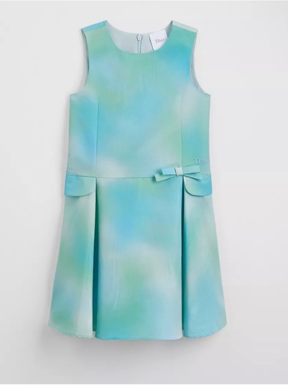 Dior Girls' Aqua Teal Gradient Sleeveless Dress